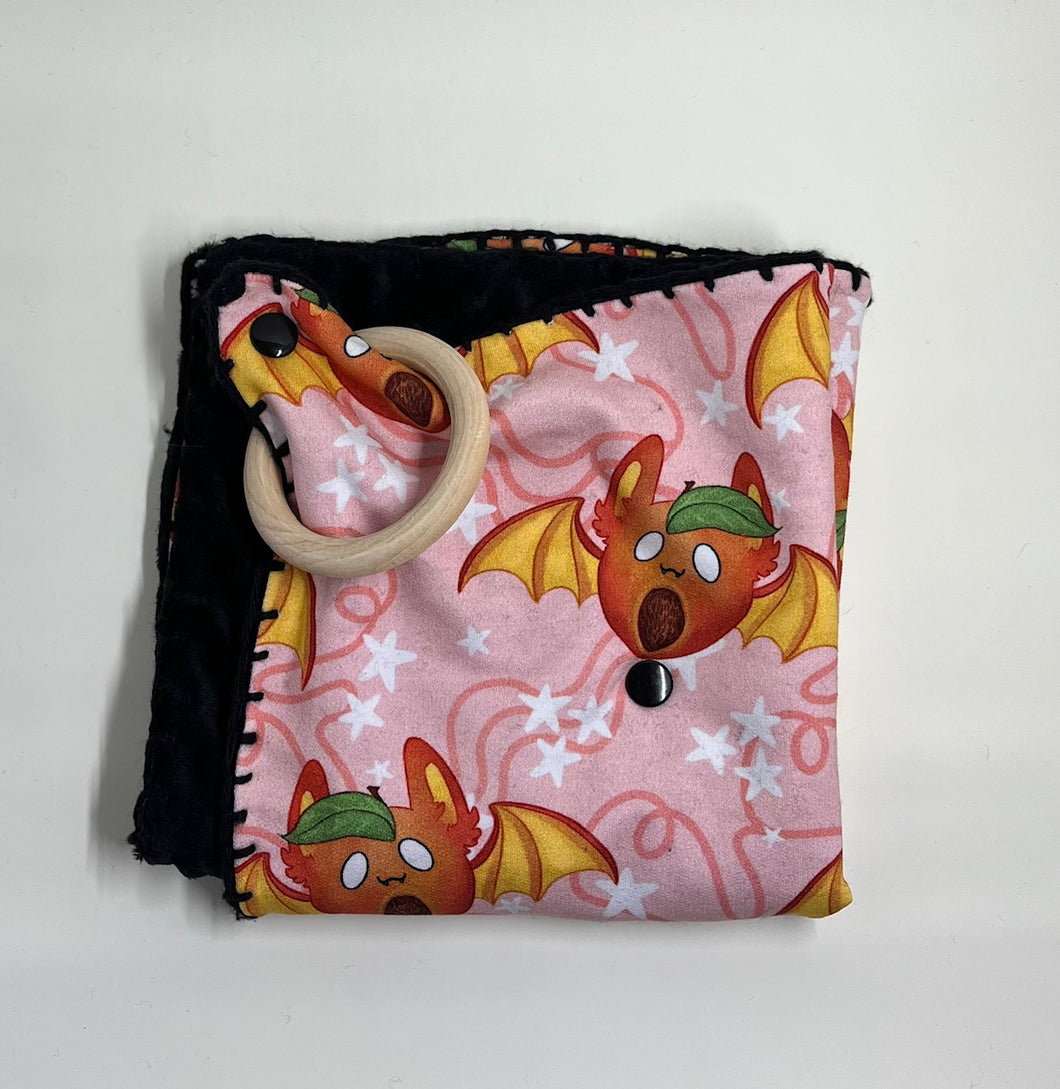Peach Fruit Bat Lovey Blanket