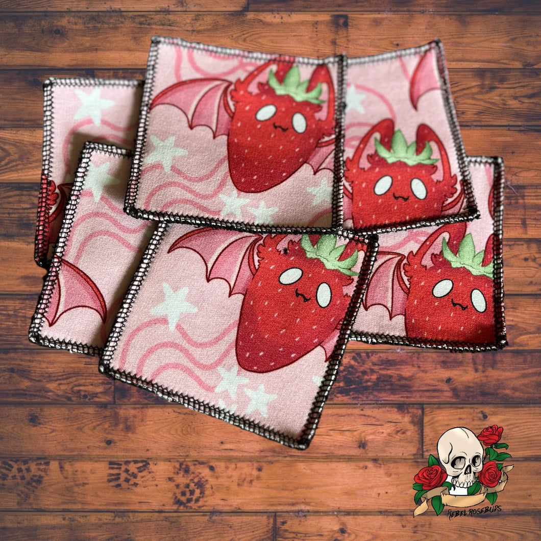 Strawberry bat face wipes