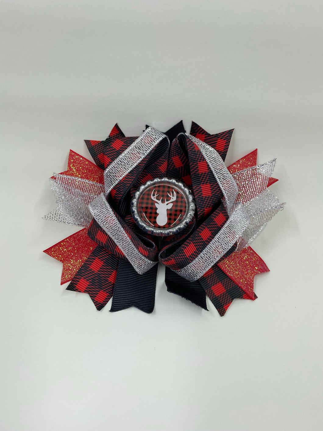 Christmas plaid hair bow