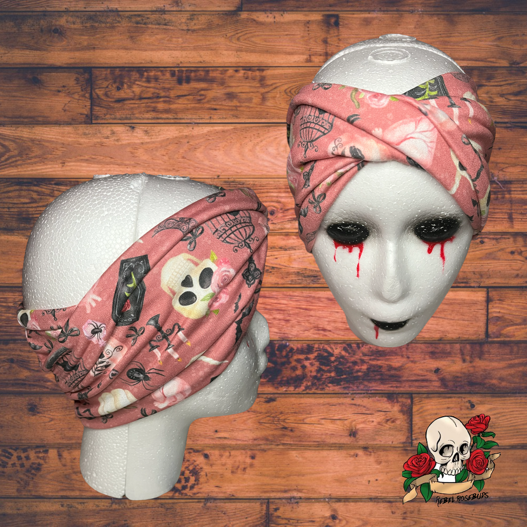 Pink witch twisted headband