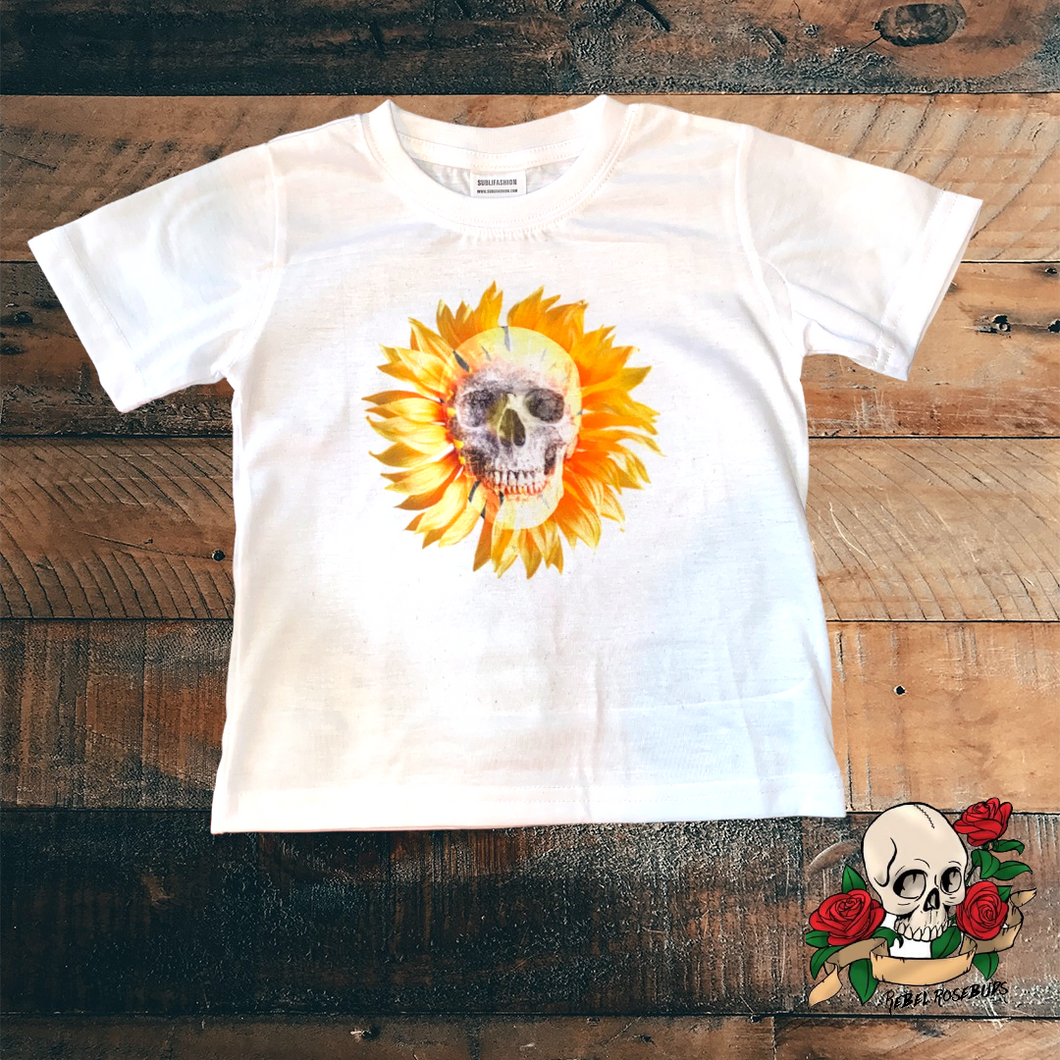 Sunflower skull tee