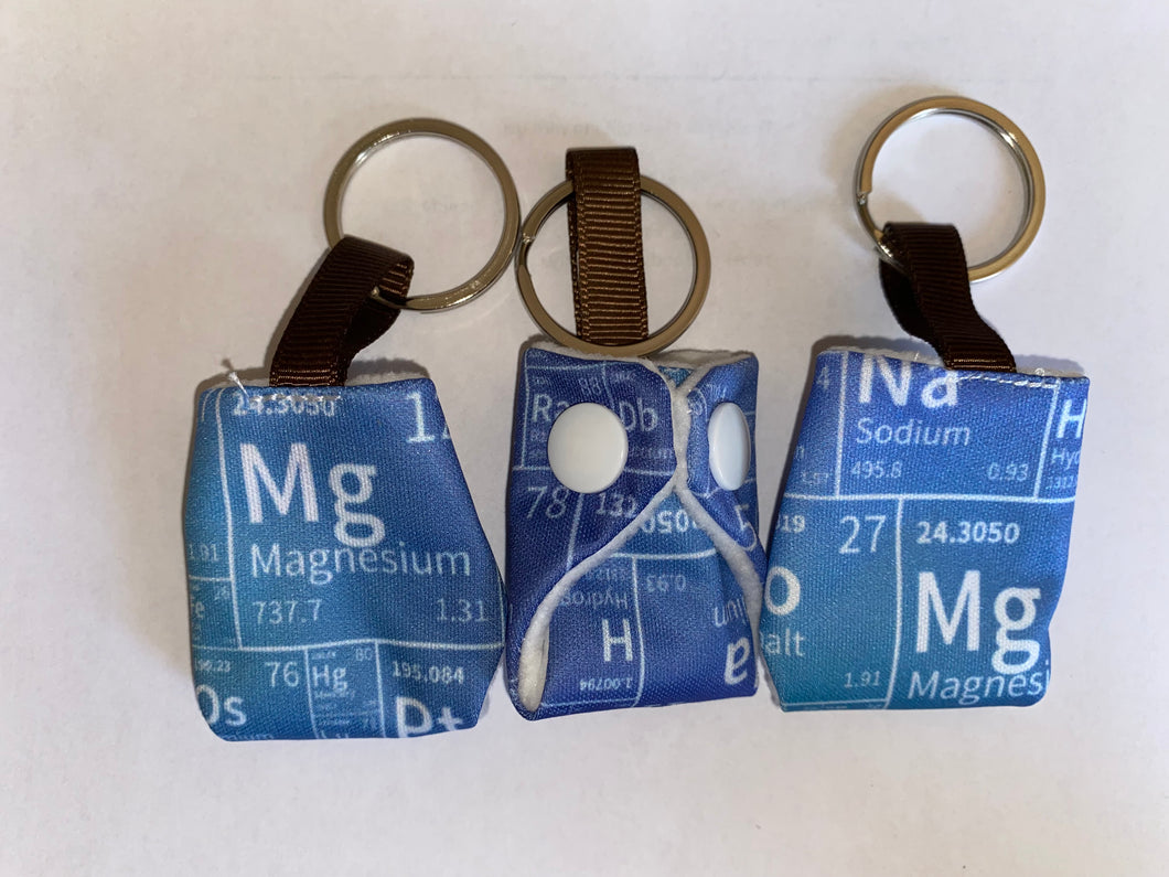 Periodic table cloth diaper keychains set