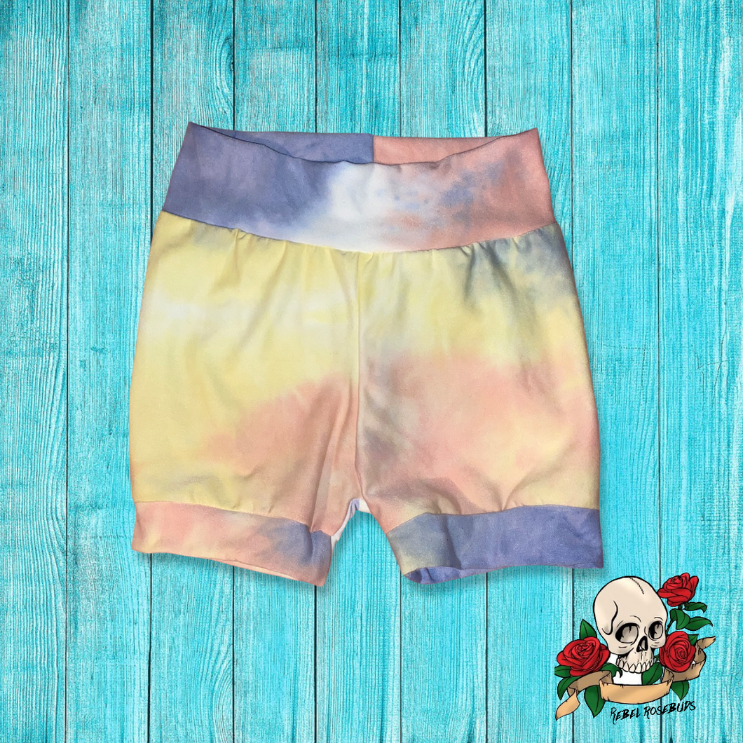 Tye dye shorties- 9 months